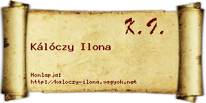 Kálóczy Ilona névjegykártya