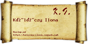 Kálóczy Ilona névjegykártya