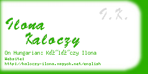 ilona kaloczy business card